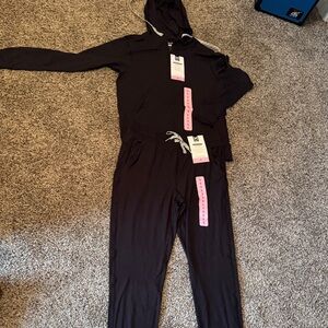 Black Lounge Pants with Drawstring